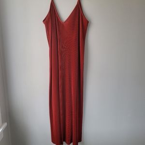 Rust Pleated Dress